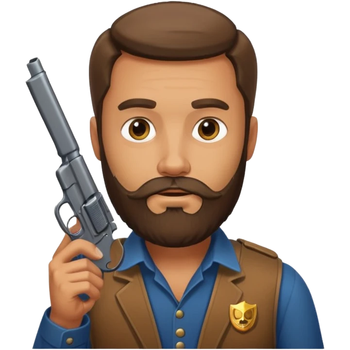 bearded hitman with pistol emoji