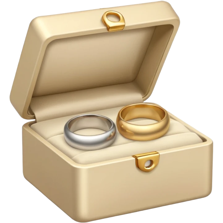 Pale beige box with wedding rings emoji
