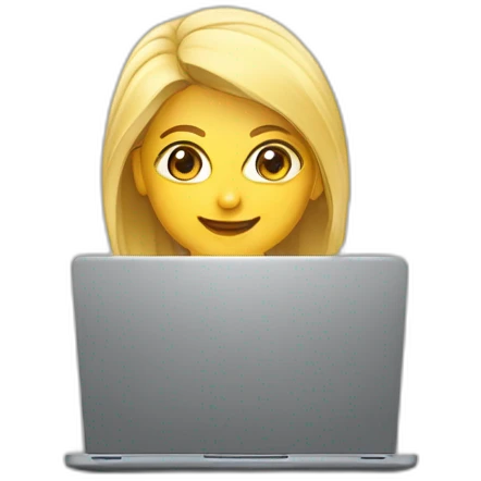 blond web developer woman laptop emoji