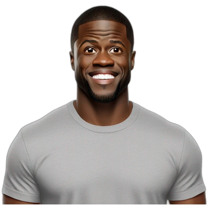 actor kevin hart smug face wearing tee emoji