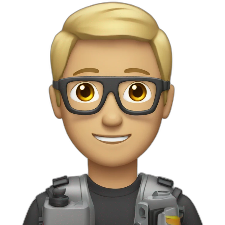 Realastic Guy with dirt blonde middle part holding a camera emoji