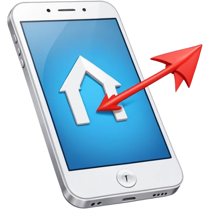 mobile phone and arrow emoji