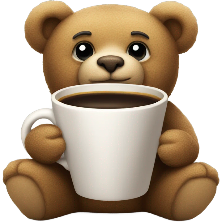 Teddy bear drinking coffee  emoji