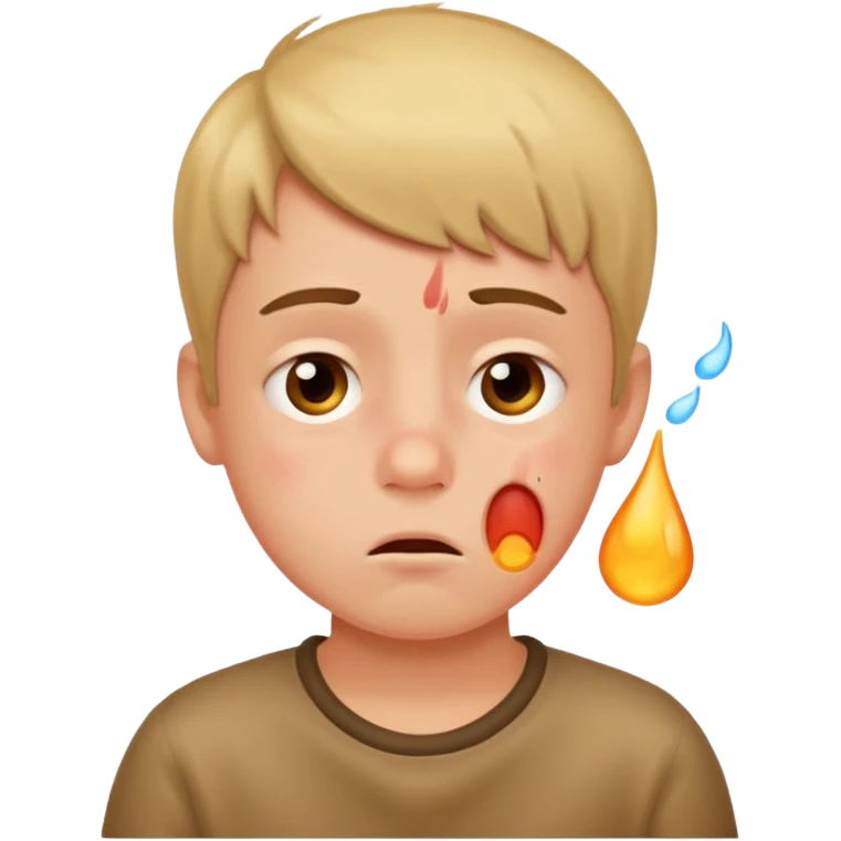 Niño con fiebre emoji