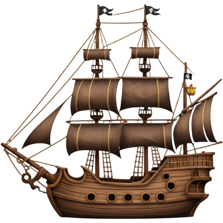 Brown captain hook pirate ship emoji