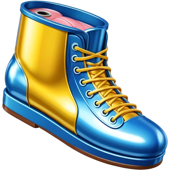 Jeff Koons style spam can shoe sculpture  emoji