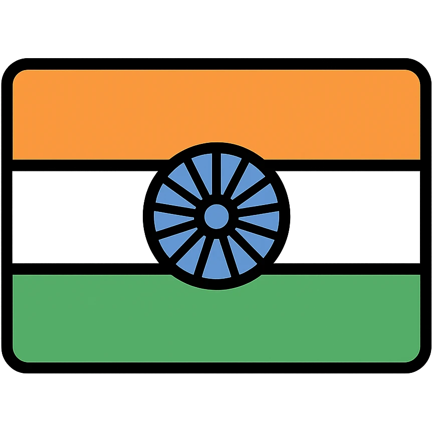 Indian flag, tricolor with saffron, white, and green horizontal stripes and a blue Ashoka Chakra in the center emoji