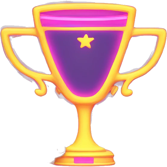 win cup in hands neon emoji