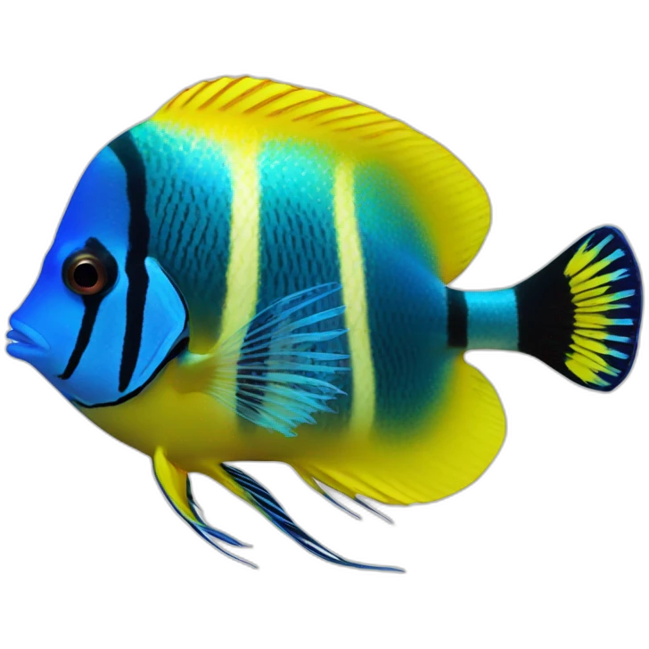 Blue cheek butterfly fish emoji