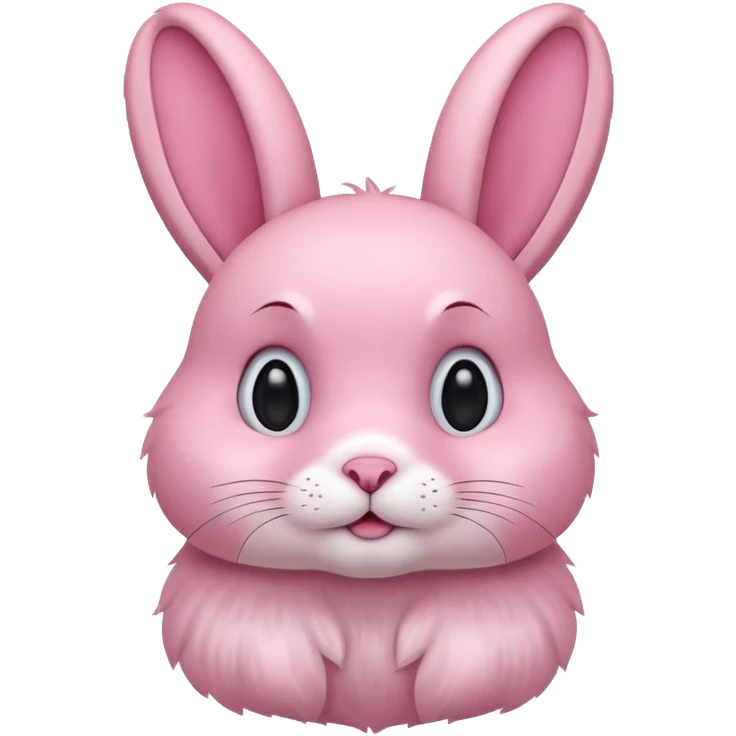 realistic little pink rabbit looking up emoji