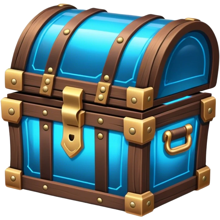 treasure chest glowing neon blue emoji