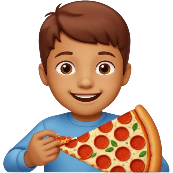 child eating a pizza emoji