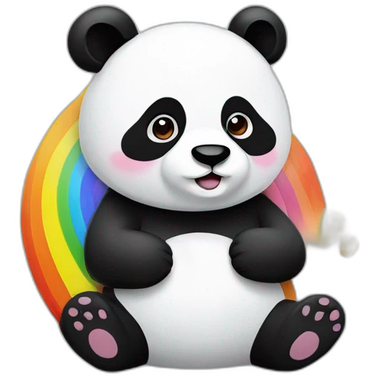 Panda mit Kuss lächeln regenbogen emoji