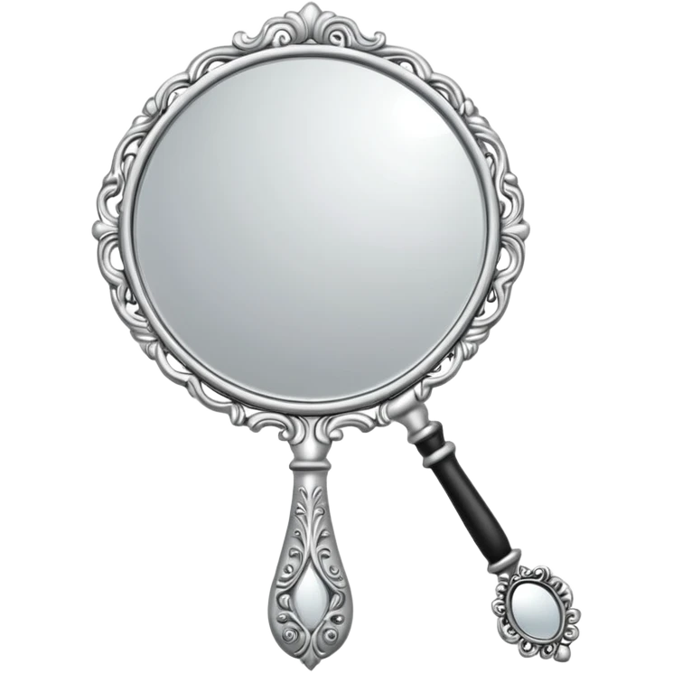 silver color hand mirror emoji