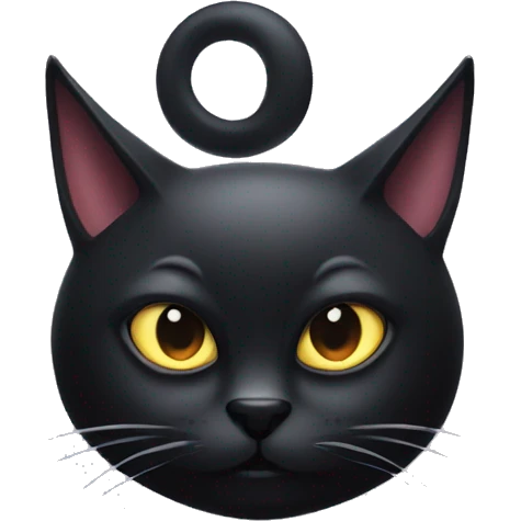 Evil 3 eyed black cat emoji