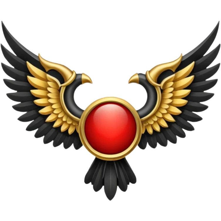 Holy Emblem with black wings and horn and red in the middle emoji
