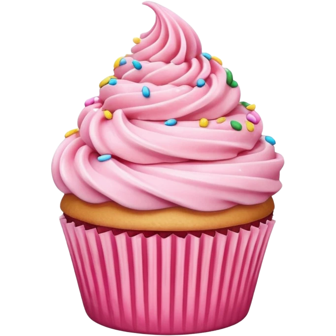 Cupcake with pink icing emoji