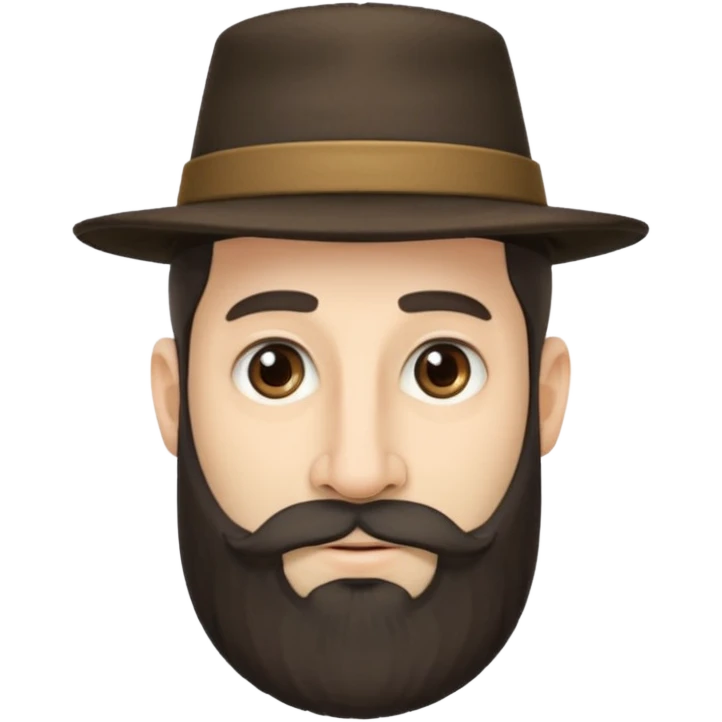 A man with payos hairstyle and a jewish hat with a very large nose and a beard emoji