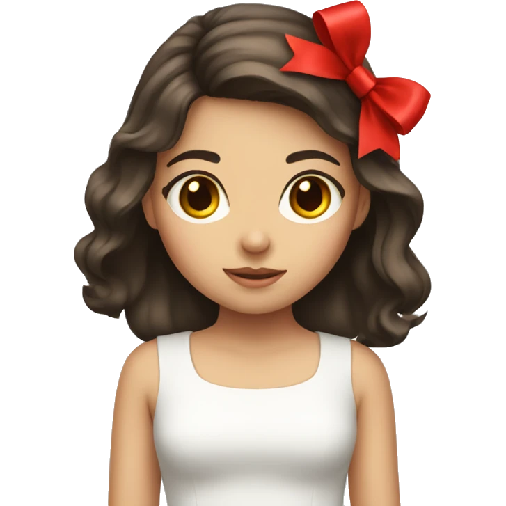 Brunette girl with red bow  emoji