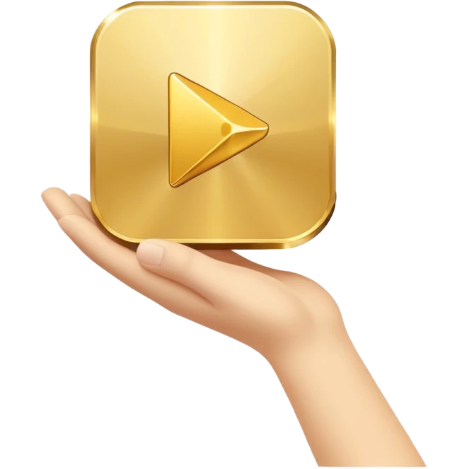 flexing youtube golden play button emoji