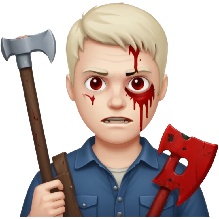 A guy chop other's head off emoji