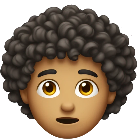Confused curly head Hispanic boy emoji