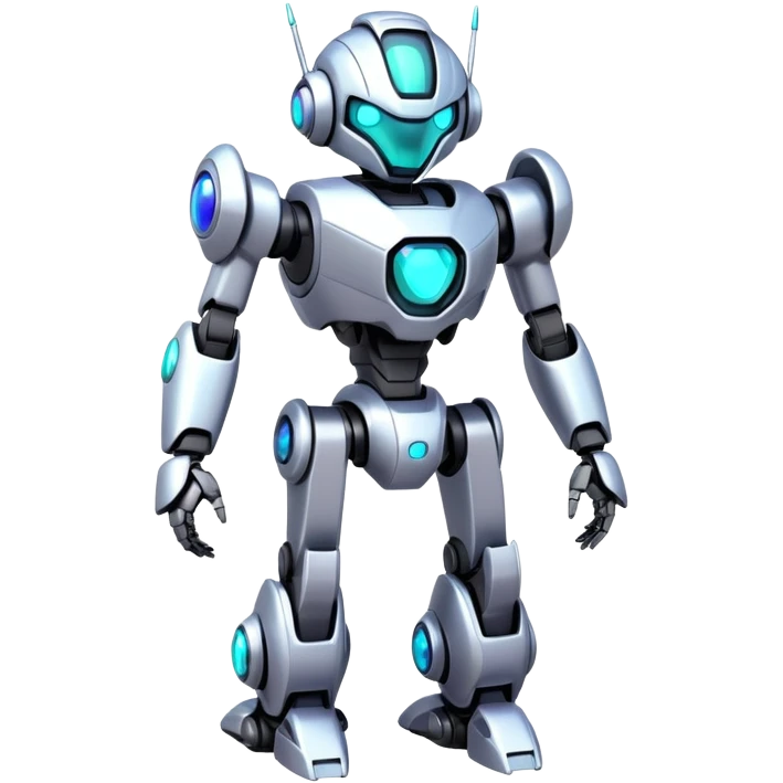 Iridescent futuristic modern medabot-mecha emoji