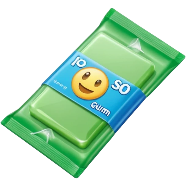 pack of gum with green packaging emoji