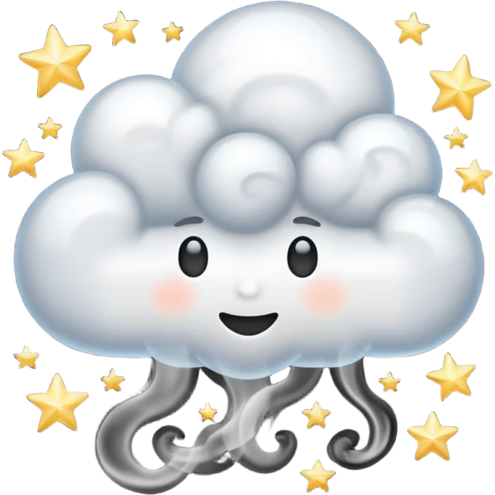Shiny black cloud with stars emoji