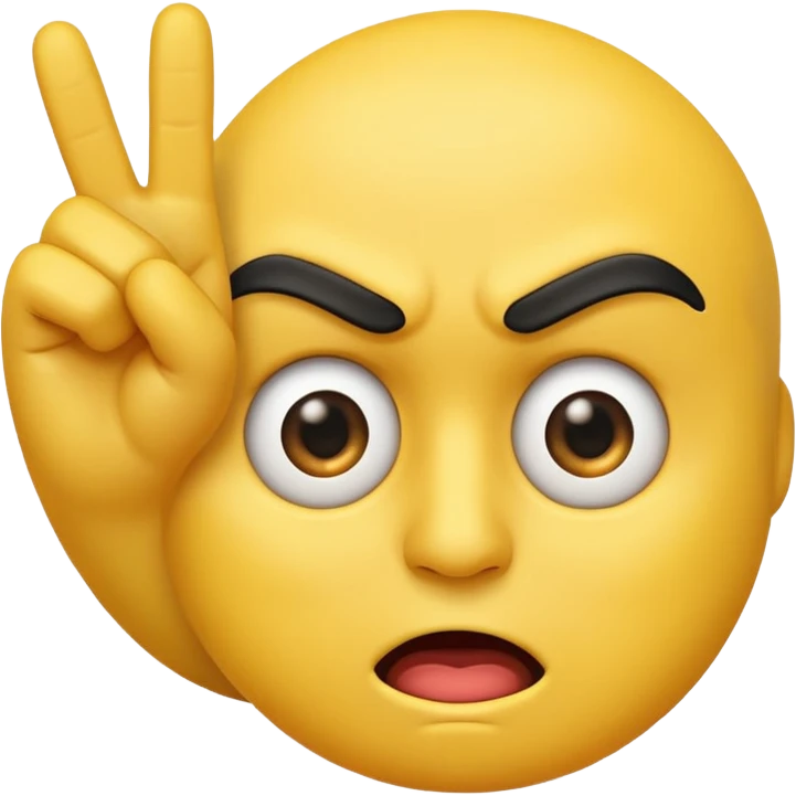 haz un emoji muy enojado mirandome con una mano delante que con dos dedos segnale los ojos, un dedo a ojo emoji