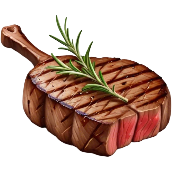 juicy charred steak with rosemary garnish  emoji