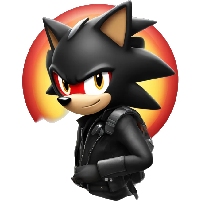 shadow the hedgehog with a gun and headphones emoji