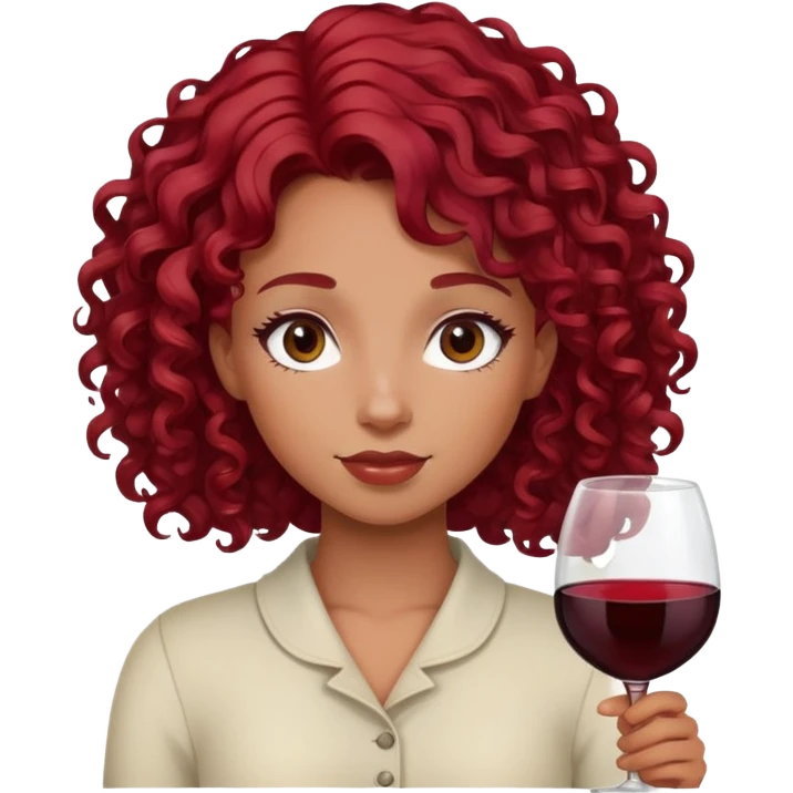 girl with curly wine red hair emoji