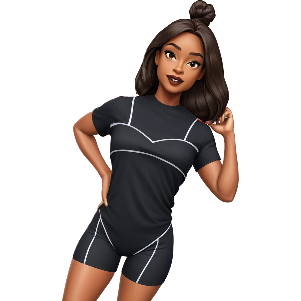 confident dark-skinned girl portrait emoji