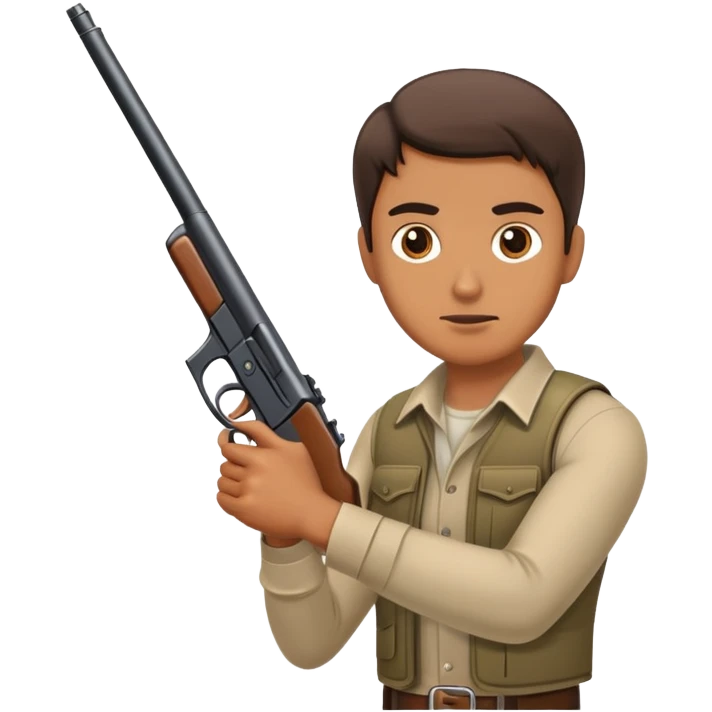 A man holding a gun emoji