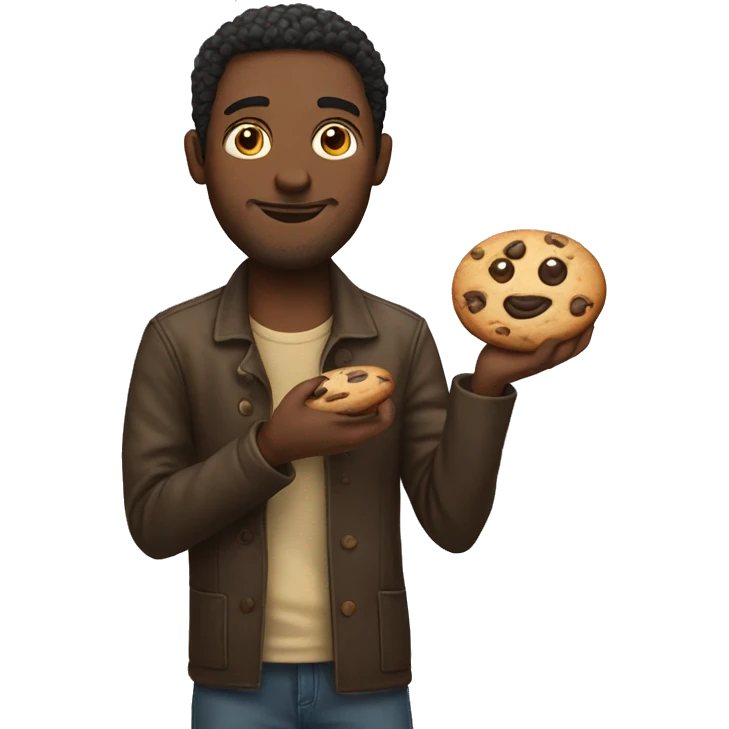  Man holding a cookie emoji