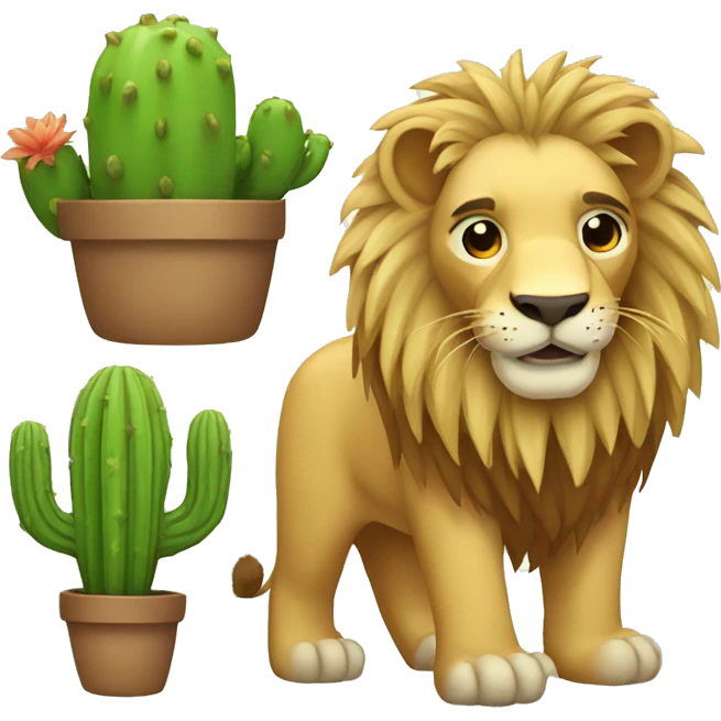 Lion with cactus emoji