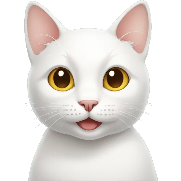happy white cat emoji