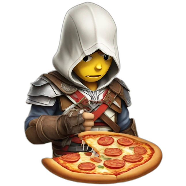 Assassins-creed-eating-pizza emoji