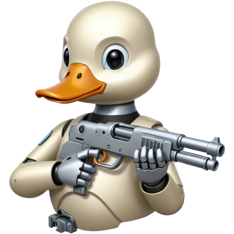 Duck with a gun android style  emoji