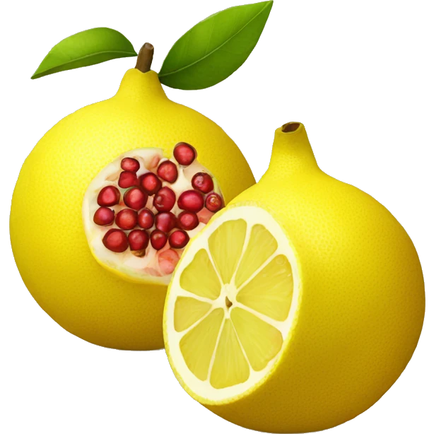 Lemon and pomegrante emoji