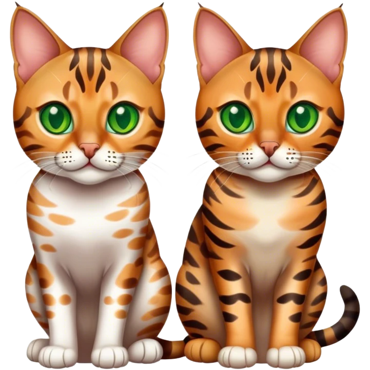 Two Bengal cats emoji