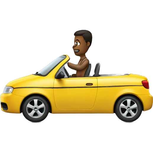 Car driving a human emoji