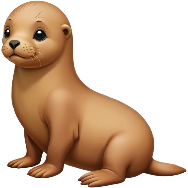 Baby sea lion on the rocky shore emoji