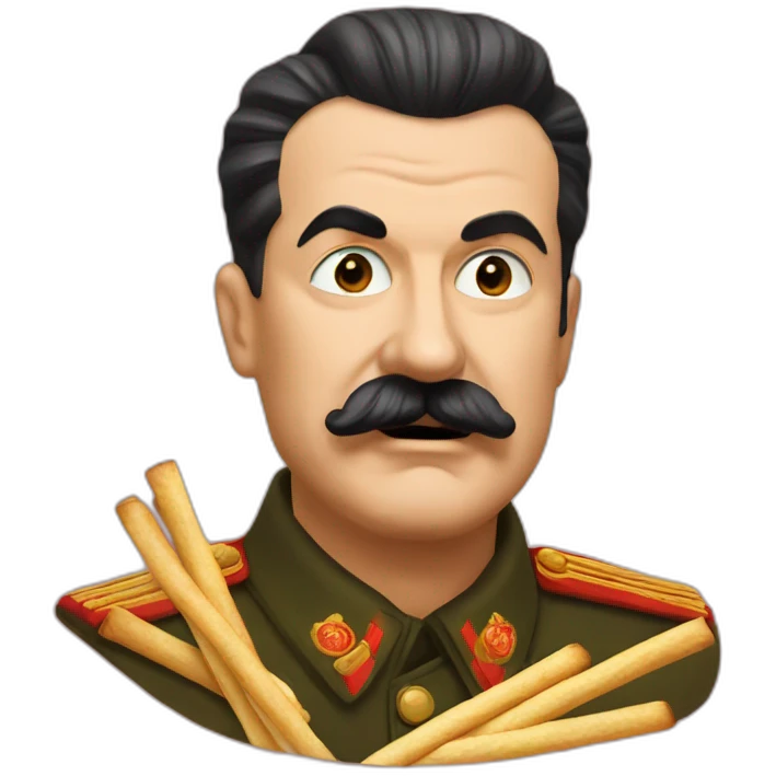 Stalin eating poki sticks emoji
