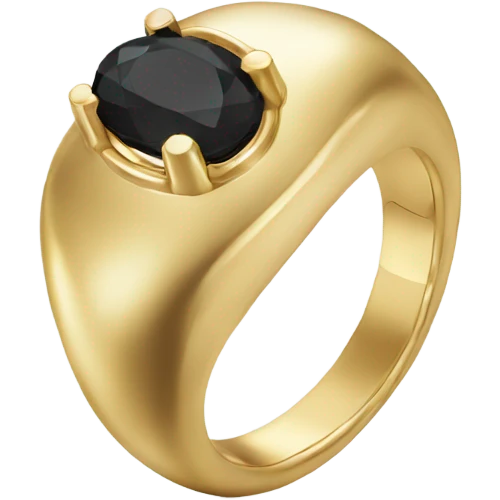 gold ring with black oval diamond emoji