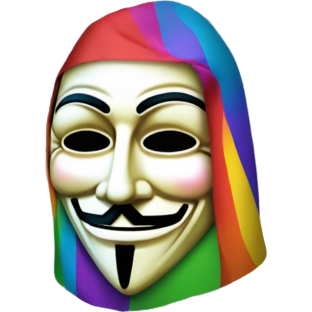guy fawkes mask containing a colorful st basils cathedral emoji
