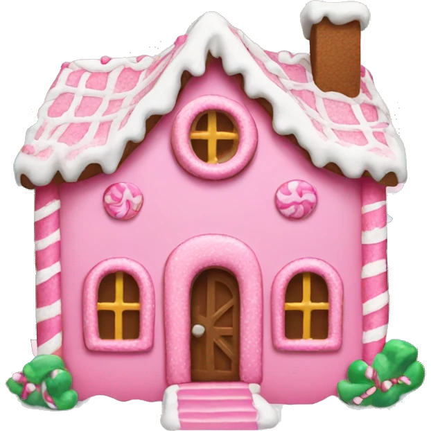 pink gingerbread house emoji