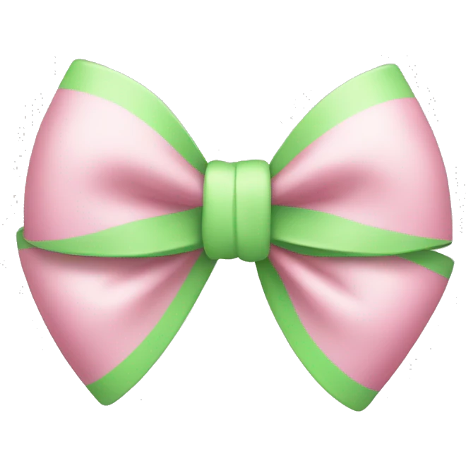 bow pink and light green  emoji