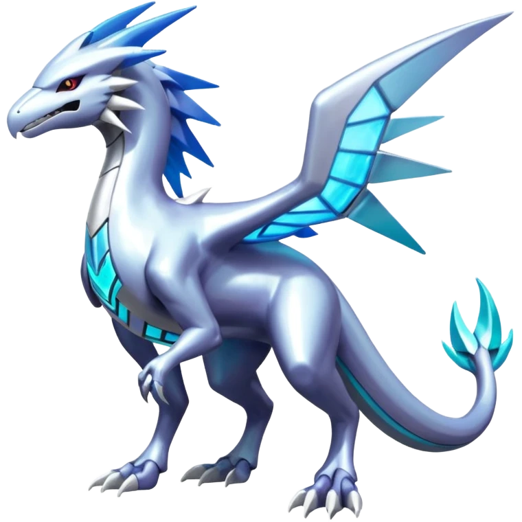 Futuristic Epic Legendary Shiny Cyber-Latios-Dialga-Suicune-Reshiram-Creature, (full body) emoji